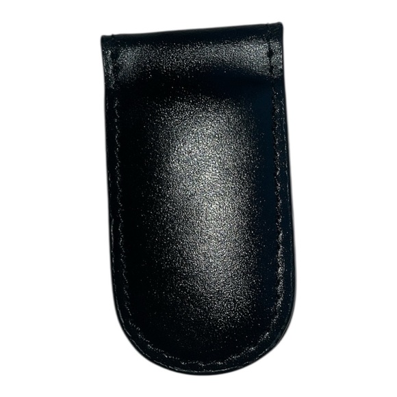 Black Leather Magnetic Money Clip Sleek Design - Picture 4 of 5